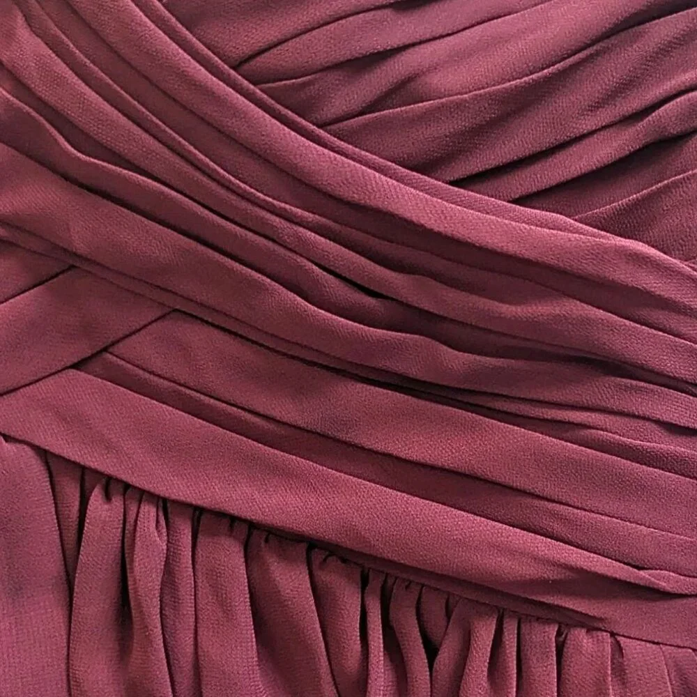 BILL LEVKOFF 778 Wine Strapless Sweetheart Bridesmaid Dress Size 6
